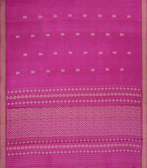Hot Pink Woven Tussar Silk Saree With Floral Motifs-TU3256
