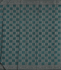 Sea Green Printed Synthetic Tussar With Contrast Zari Border-SY0299