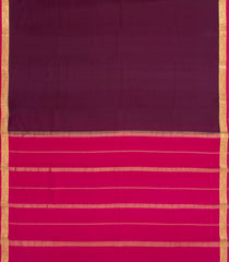 Burgundy Woven Mysore Silk Saree With Contrast Border-MS3669