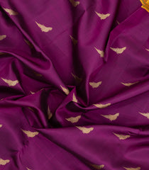 Magenta Handloom Korvai Kanchipuram Silk Saree With Parrot Buttas-KA15531