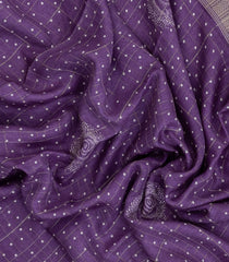 Lilac Printed Art Dola Silk Saree With Zari Checks & Border-BL5747
