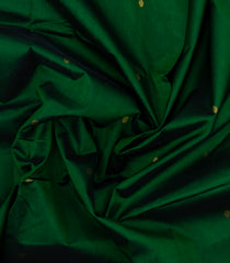 Dark Green Handloom Silk Cotton Saree With Buttas & Contrast Border-SC4500
