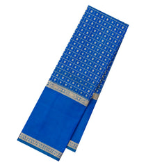Blue Handloom Kanchipuram Silk Saree With Zari Checks-KA15189