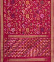 Crimson Handloom Uppada Silk Saree With Meena Floral Zari Motifs-UP0432
