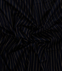 Black Handloom Bengal Cotton Saree With Dotted Stripes-BG1706