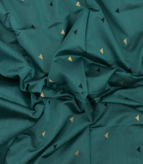 Sea Green Handloom Maheswari Silk Cotton Saree With Triangle Buttas-SC4966
