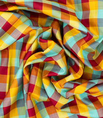 Multi Colour Handloom Kanchipuram 9 Yards Silk Saree Green Border-KA13424