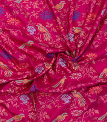 Pink Handloom Uppada Silk Saree With Meena Zari Motifs-UP0418
