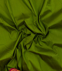 Green Handloom Korvai Kanchipuram Silk Saree With Crimson Border-KA15440