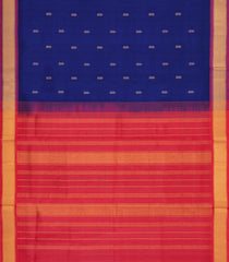 Purple Handloom Silk Cotton Saree With Buttas & Contrast Border-SC4471