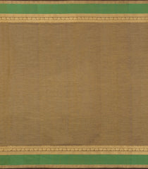 Olive Green Handloom Silk Cotton Saree With Checks-SC4226