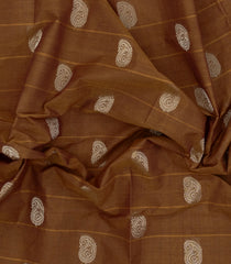 Oil Mustard Handloom Village Cotton Saree With Buttas-VC1639