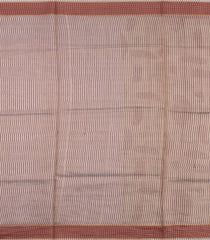 Beige Printed Tussar Silk Saree With Paisley Motifs-TU3781