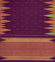 Dark Purple Handloom Korvai Kanchipuram Silk Saree With Temple Border-KA13986