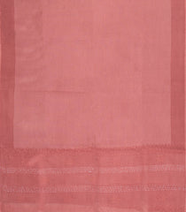 Dusty Peach Printed Tussar Silk Saree With Stripes-TU3378