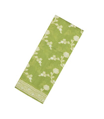 Cardamom Green Woven Dupion Silk Saree With Floral Buttas-DS0578
