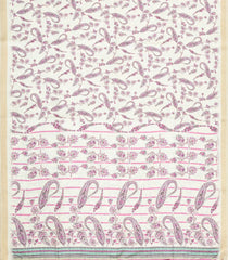 Off White Printed Synthetic Kotha Silk Saree With Zari Border-SY0119