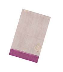 Taupe Woven Art Dupion Silk Saree With Embroidered Motifs-BL6112