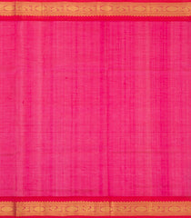 Dark Blue Handloom Korvai Silk Cotton Saree With Checks & Contrast Border-SC3873