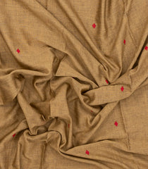 Beige Woven Bengal Cotton Saree With Buttas & Contrast Border-BG1875
