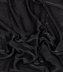 Black Synthetic Fendy Saree With Embroidered Border-BL5446
