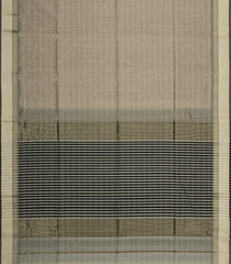 Grey Handloom Maheswari Silk Cotton Saree With Checks & Zari Border-SC4841
