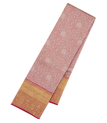Crimson Woven Tissue Silk Saree With Floral Zari Motifs-KA15561