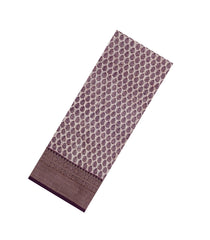 Lilac Printed Chanderi Cotton Saree With Zari Border-CC1520