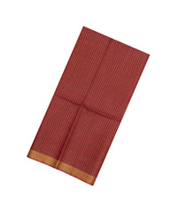 Peach Woven Tussar Silk Saree With Stripes & Zari Border-TU3491