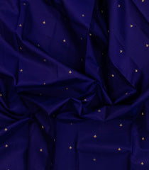 Dark Blue Woven Pure Silk Saree With Floral Buttas-KA15540