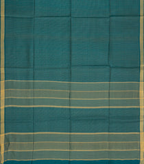 Teal Woven Tussar Silk Saree With Chevron Motifs-TU3558