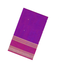 Purple Handloom Silk Cotton Saree With Buttas-SC4417