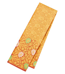 Crimson Handloom Tissue Kanchipuram Silk Saree With Meena Floral Motifs-KA15673