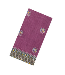 Chesnutt Pink Woven Tussar Silk Saree With Printed Tribal Motifs-TU3577