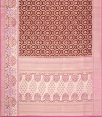 Maroon Handloom Kanchipuram Bridal Silk Saree With Contrast Meena Border-KA16281