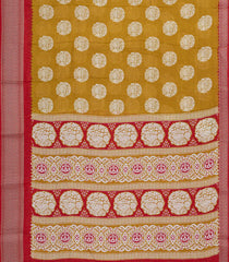 Mustard Printed Synthetic Dola Silk Saree With Zari Border-BL5038
