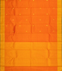 Orange Handloom Kanchipuram Silk Saree With Zari Stripes & Buttas-KA15360