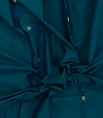 Cyan Handloom Kanchi Cotton Saree With Floral Buttas-KC1834