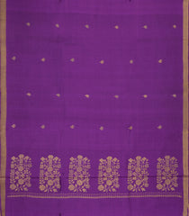 Purple Woven Tussar Silk Saree With Floral Motifs-TU3272