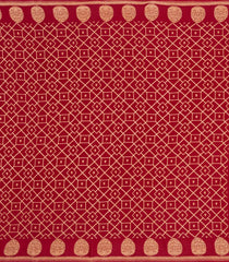 Crimson Handloom Banarasi Khaddi Georgette Silk Saree With Floral Motifs-BE1808