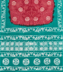 Red Printed Jaipur Cotton Saree With Contrast Border-JC1714