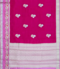 Pink Woven Banarasi Poona Silk Saree With Buttas & Contrast Meena Border-BP1034