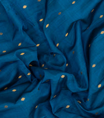Blue Handloom Gadwal Silk Cotton Saree With Buttas-GA0337