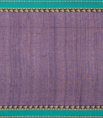 Dark Purple Handloom Bengal Cotton Saree With Kamalam Buttas-BG1668