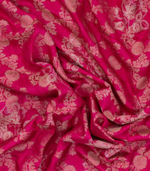 Pink Printed Synthetics Dola Silk Saree With Floral Zari Motifs-BL5254