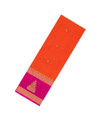 Orange Woven Art Crepe  Saree With Stone Work In Contrast Border-BL5144