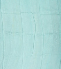 Aquamarine Woven Tussar Silk Saree With Printed Floral Motifs & Sequin Work-TU2892
