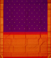 Purple Handloom Korvai Kanchipuram Silk Saree With Buttas-KA12944