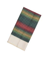 Multi Colour Printed Synthetic Dupion Saree With Checks & Contrast Border-BL6046