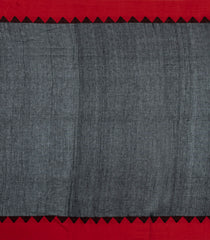 Black Handloom Bengal Cotton Saree With Buttas & Temple Border-BG1975